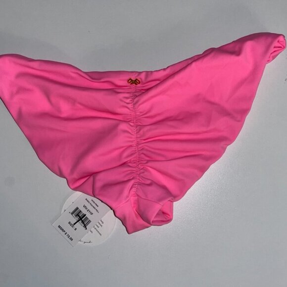 NWT PQ Swim Basic Ruched Bottom in Vivid Pink Size Small - Picture 4 of 7